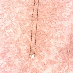 Pink butterfly necklace